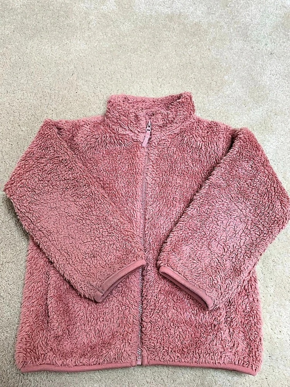UNIQLO Kids Fluffy Yarn Fleece Full-Zip Jacket Pink Girls 3-4